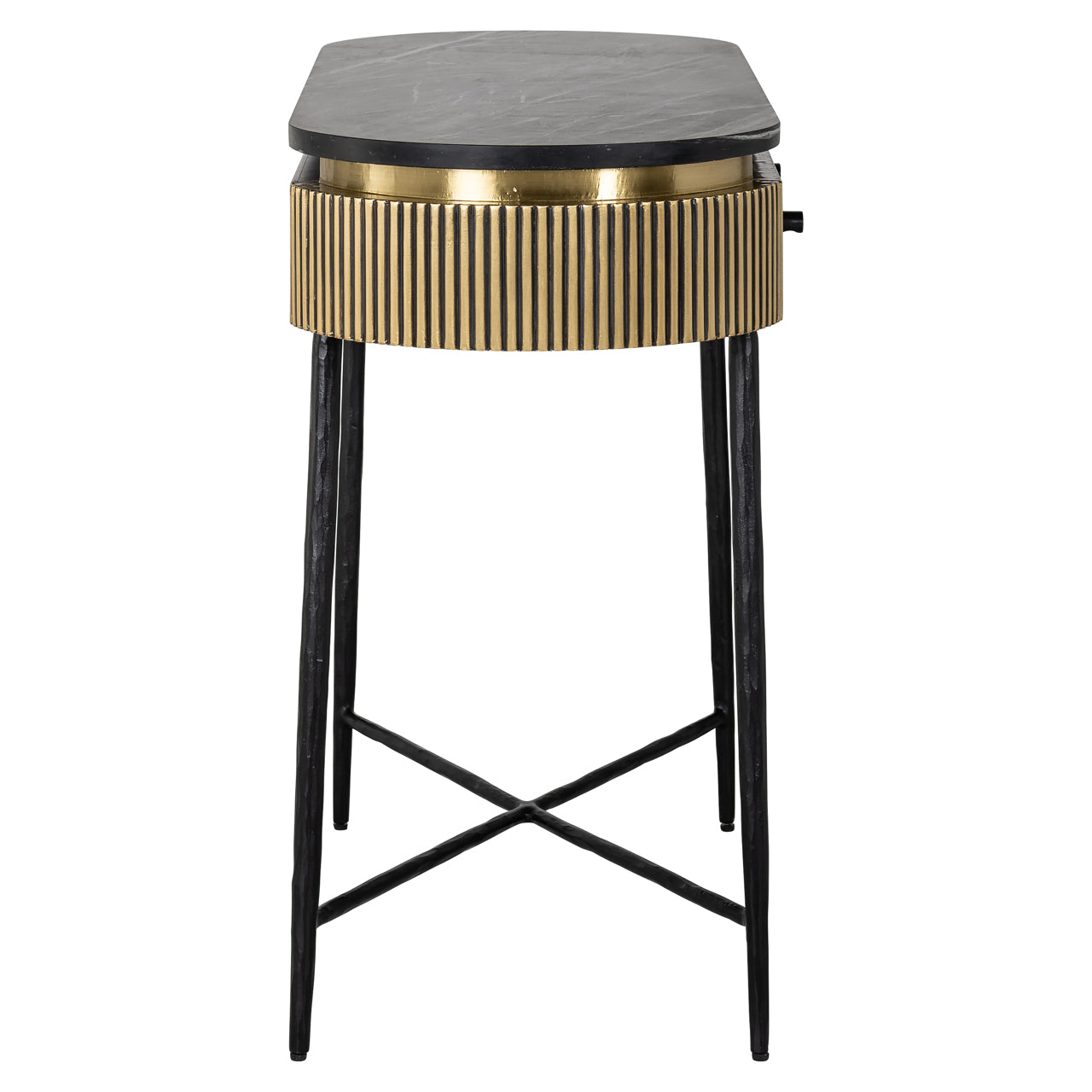 Console Ironville gold 2-drawers