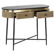 Console Ironville gold 2-drawers