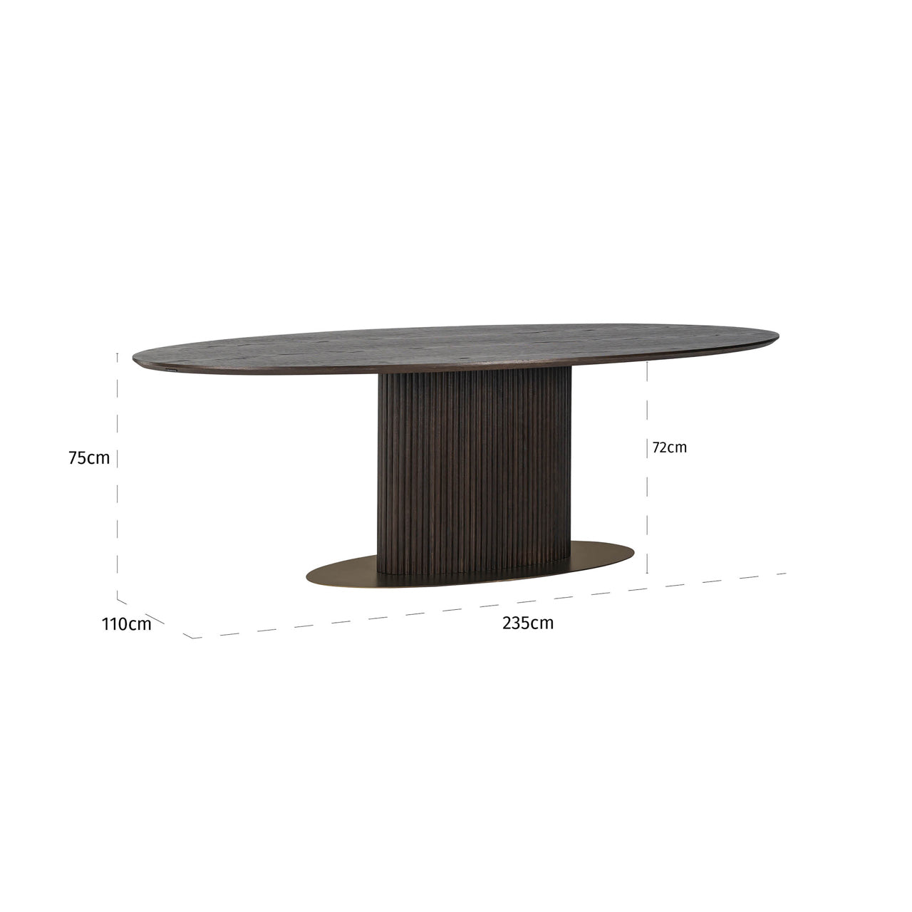 Dining table Luxor brown oval 235