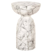 Mesa auxiliar Kita imitación mármol blanco (Blanco)