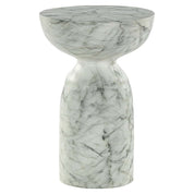 Mesa auxiliar Kita imitación mármol blanco (Blanco)