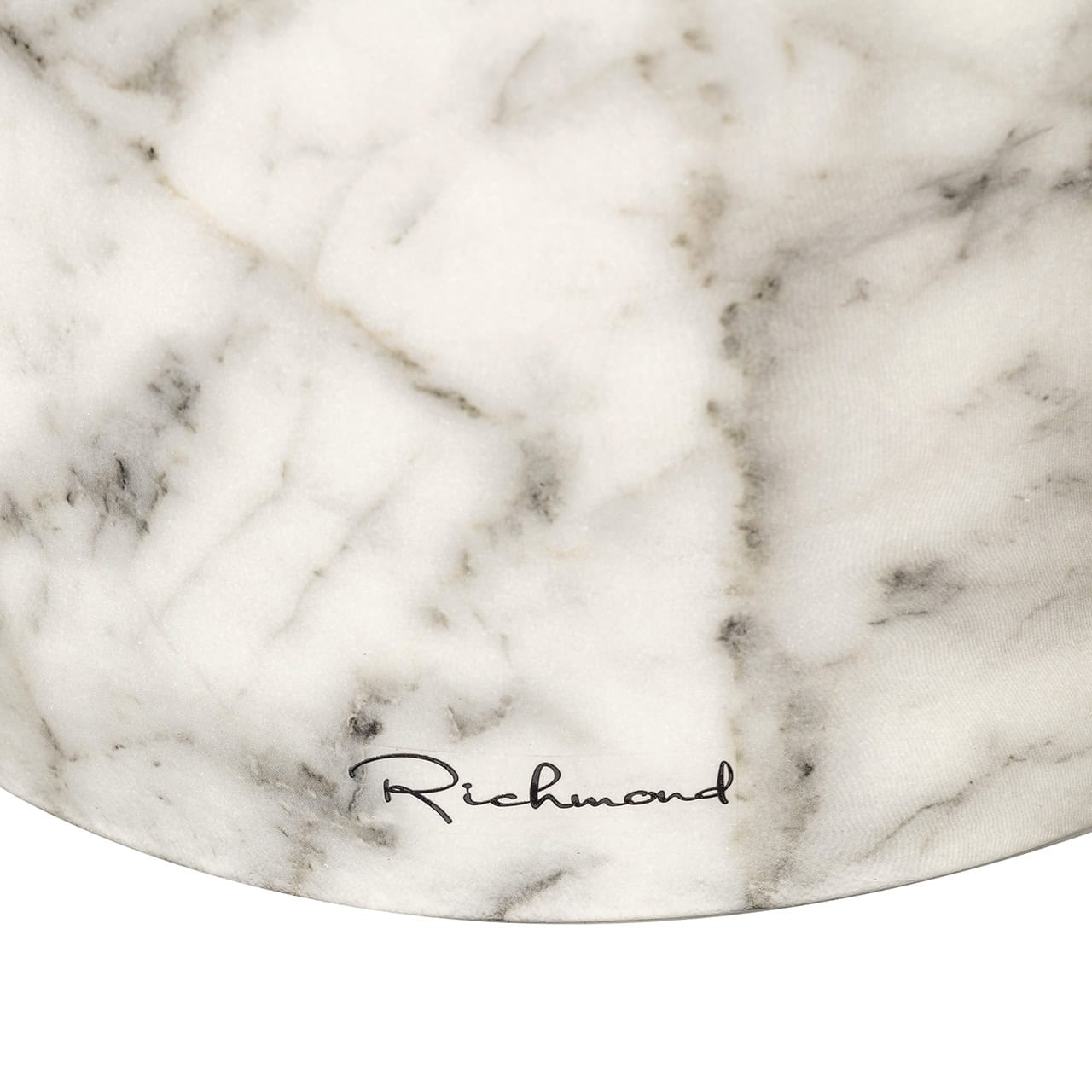 Mesa auxiliar Kita imitación mármol blanco (Blanco)