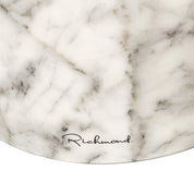 Mesa auxiliar Kita imitación mármol blanco (Blanco)