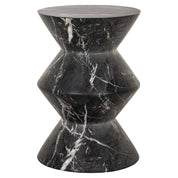 Mesa auxiliar Bosco imitación mármol negro (Negro)