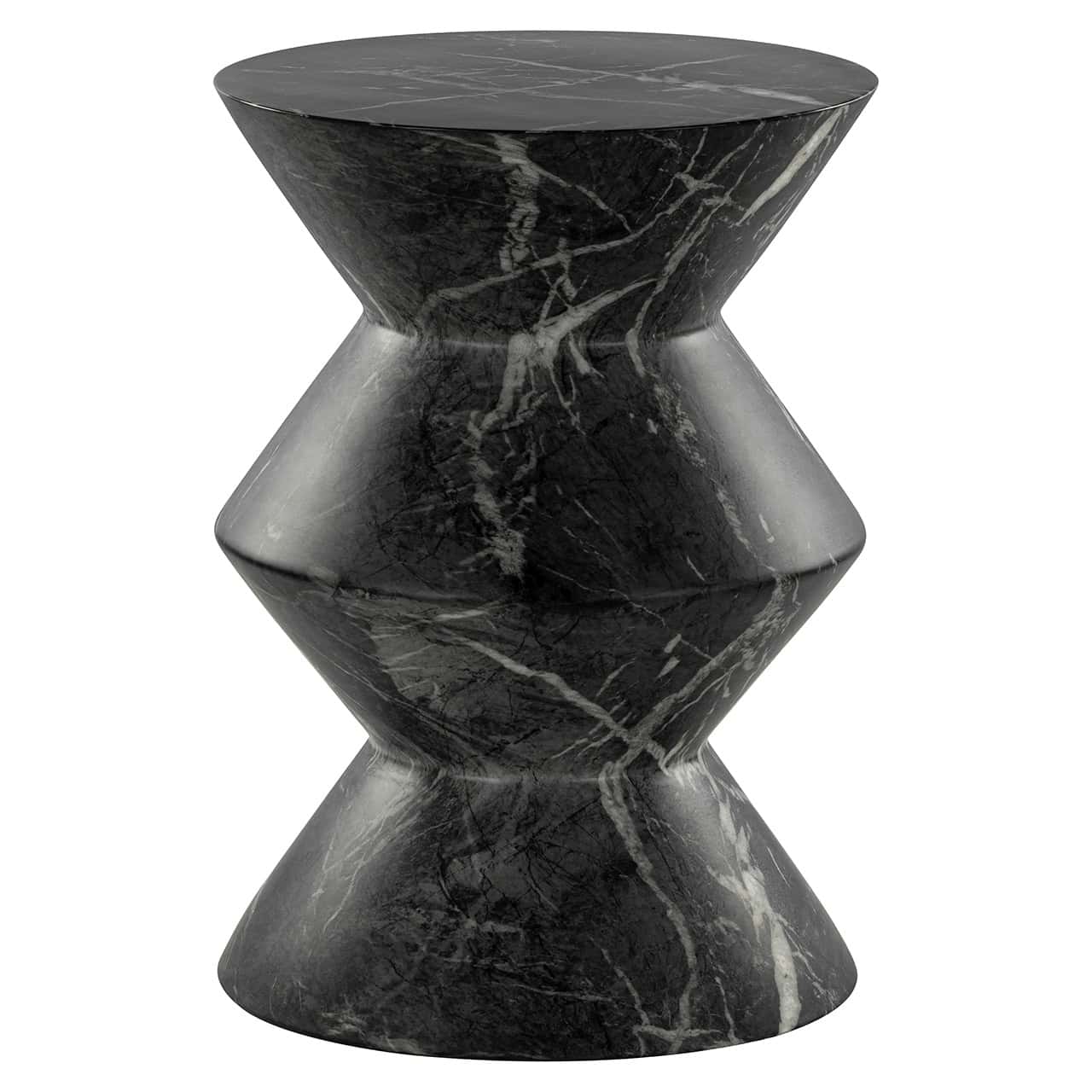 Mesa auxiliar Bosco imitación mármol negro (Negro)