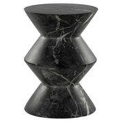 Mesa auxiliar Bosco imitación mármol negro (Negro)