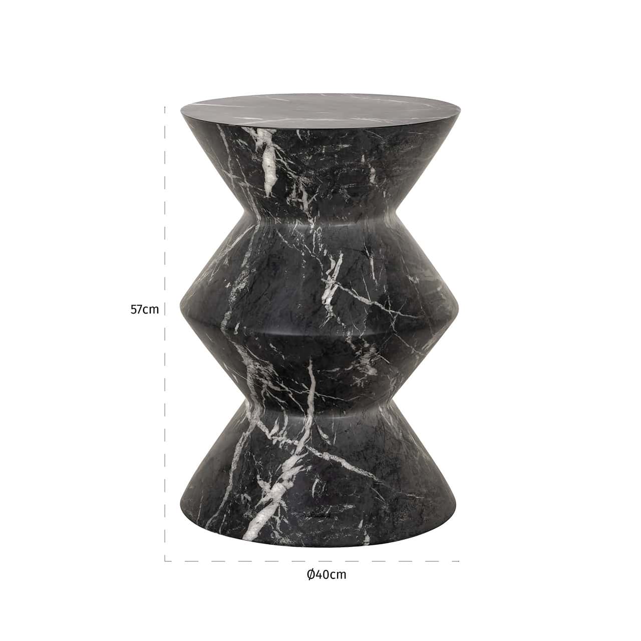 Mesa auxiliar Bosco imitación mármol negro (Negro)