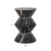 Mesa auxiliar Bosco imitación mármol negro (Negro)