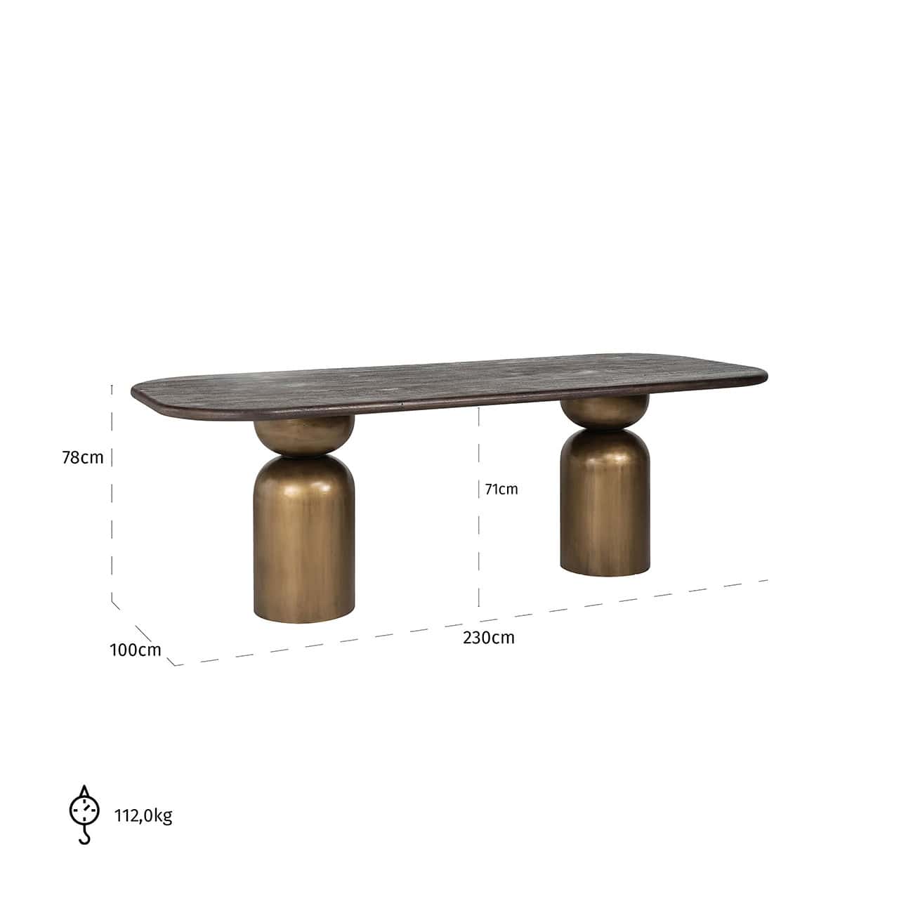 Mesa de comedor Cavo 230 (Marrón)