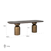 Mesa de comedor Cavo 230 (Marrón)