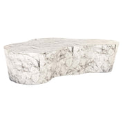 Mesa de centro Rockyard con aspecto de mármol para interior y exterior (blanca)