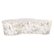 Mesa de centro Rockyard con aspecto de mármol para interior y exterior (blanca)