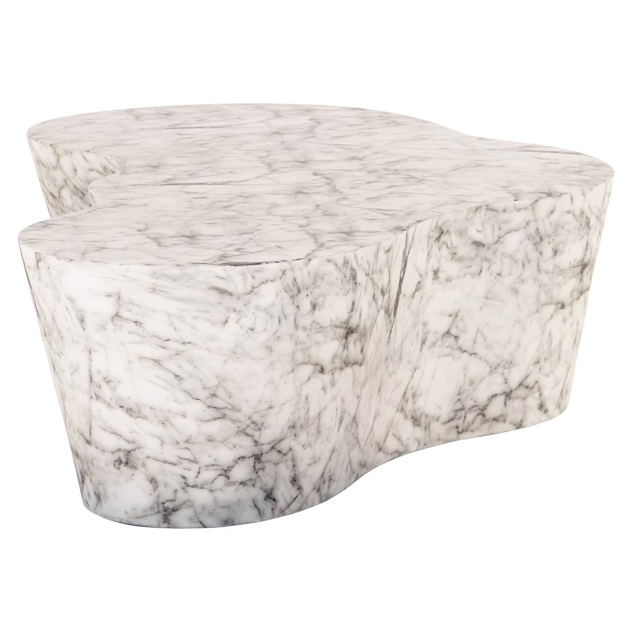 Mesa de centro Rockyard con aspecto de mármol para interior y exterior (blanca)