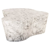 Mesa de centro Rockyard con aspecto de mármol para interior y exterior (blanca)