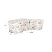 Mesa de centro Rockyard con aspecto de mármol para interior y exterior (blanca)