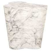 Mesa auxiliar Rockyard con aspecto de mármol para interior y exterior (blanca)