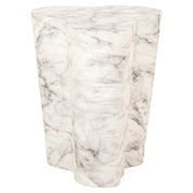 Mesa auxiliar Rockyard con aspecto de mármol para interior y exterior (blanca)