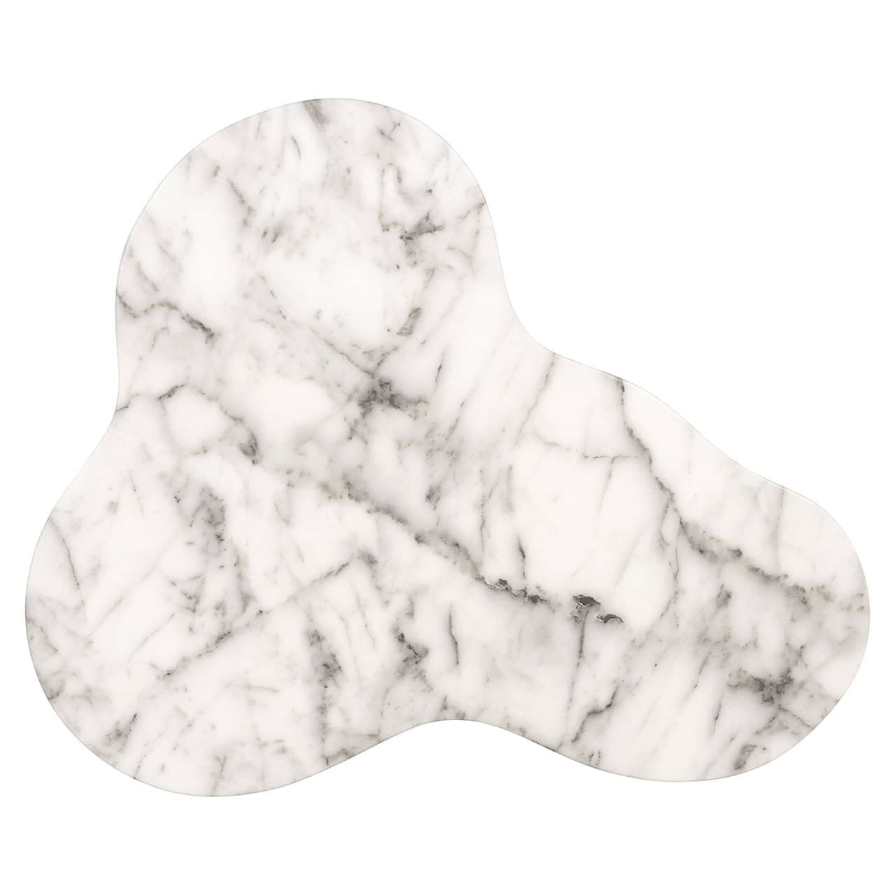 Mesa auxiliar Rockyard con aspecto de mármol para interior y exterior (blanca)