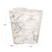 Mesa auxiliar Rockyard con aspecto de mármol para interior y exterior (blanca)