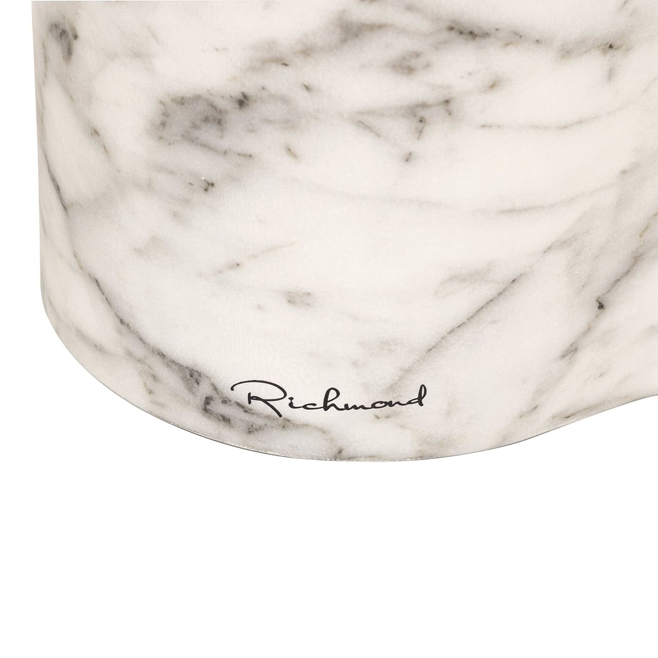 Mesa auxiliar Rockyard con aspecto de mármol para interior y exterior (blanca)