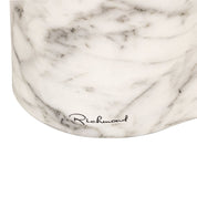 Mesa auxiliar Rockyard con aspecto de mármol para interior y exterior (blanca)