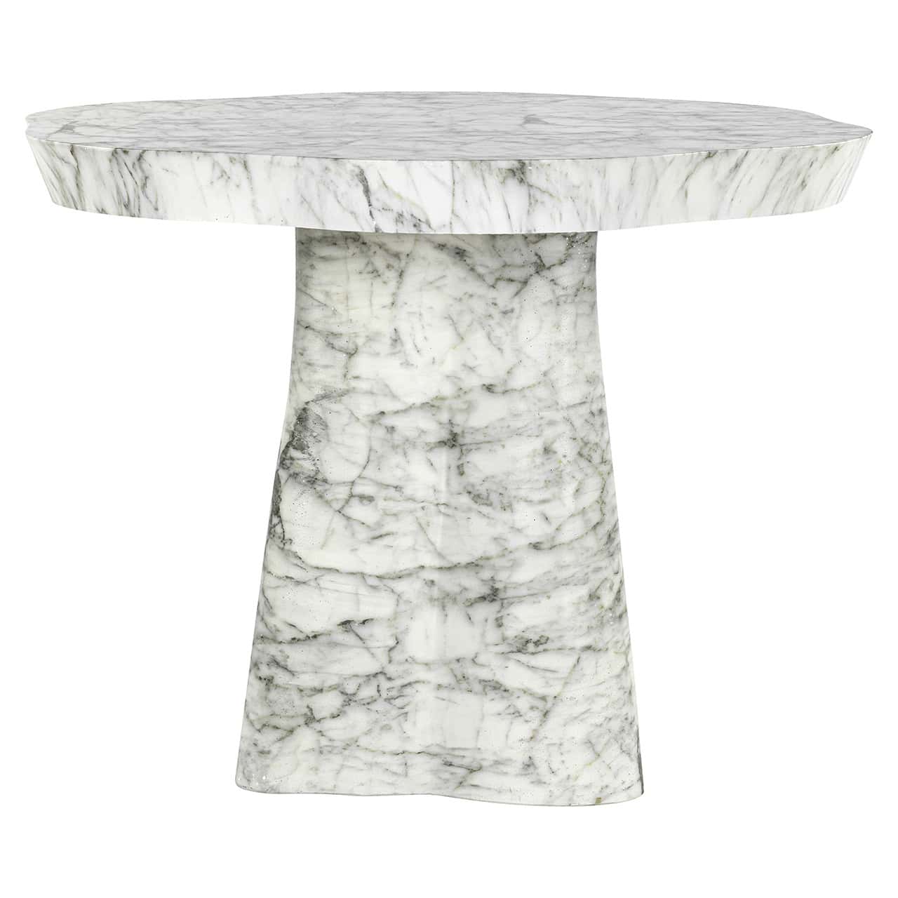 Mesa de comedor Rockyard 100Ø efecto mármol para interior/exterior (Blanco)