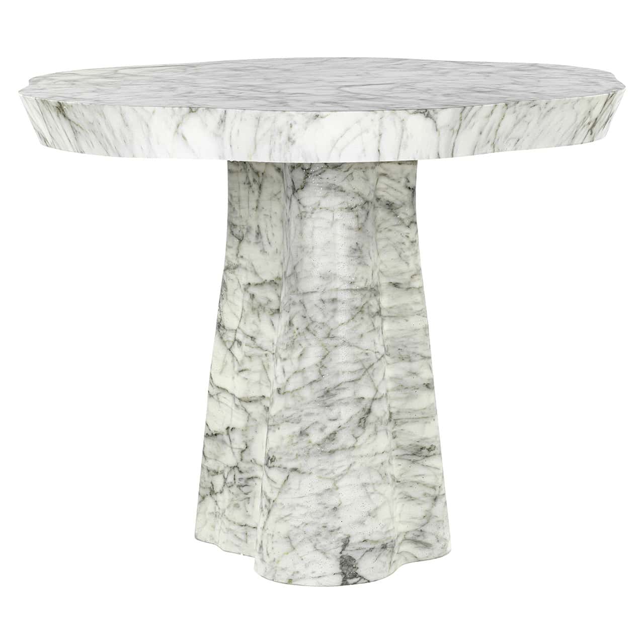 Mesa de comedor Rockyard 100Ø efecto mármol para interior/exterior (Blanco)