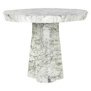 Mesa de comedor Rockyard 100Ø efecto mármol para interior/exterior (Blanco)