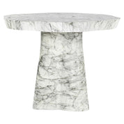Mesa de comedor Rockyard 140Ø efecto mármol para interior/exterior (Blanco)