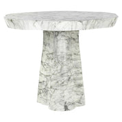Mesa de comedor Rockyard 140Ø efecto mármol para interior/exterior (Blanco)