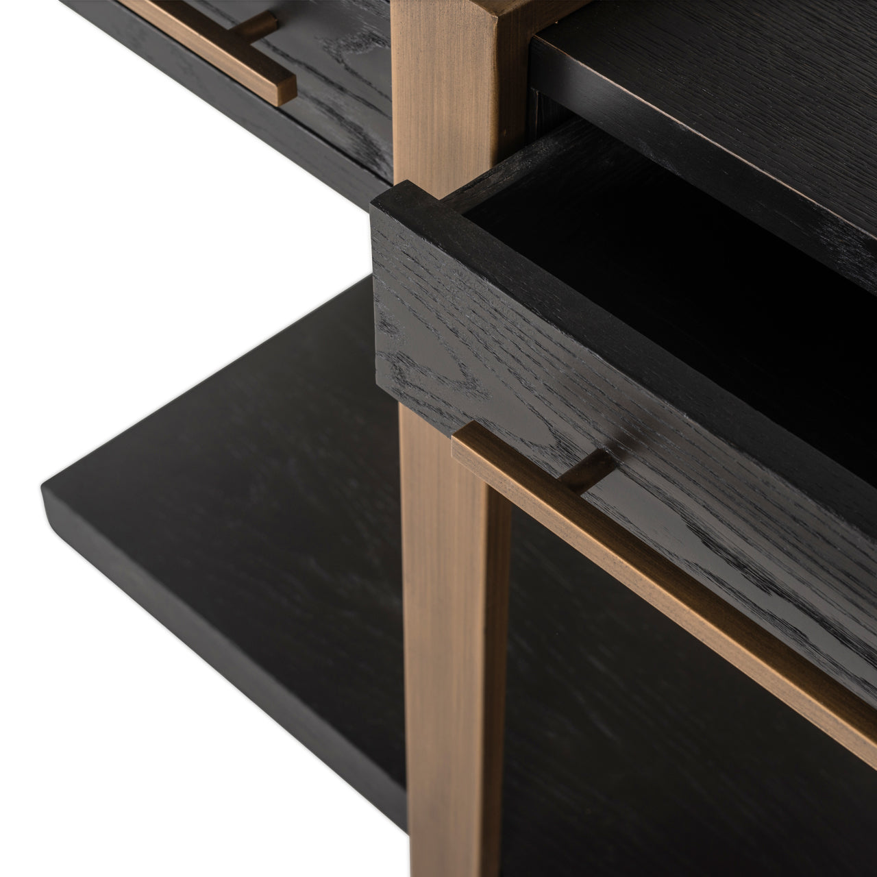 Console Cambon dark coffee 3-drawers