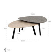 Mesa de centro Spencer, juego de 2 (beige)