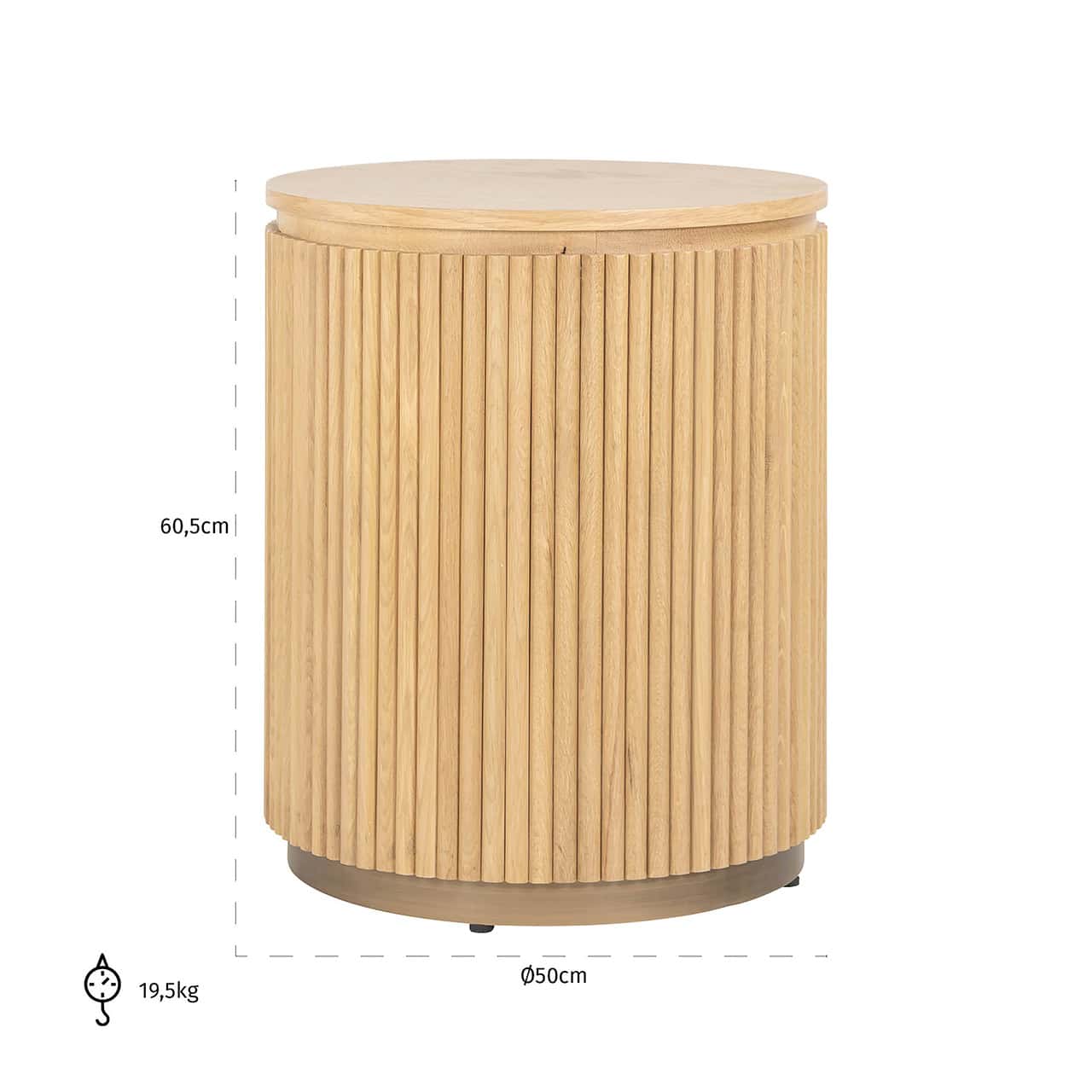 Mesa auxiliar Belfort 50Ø (Roble natural)
