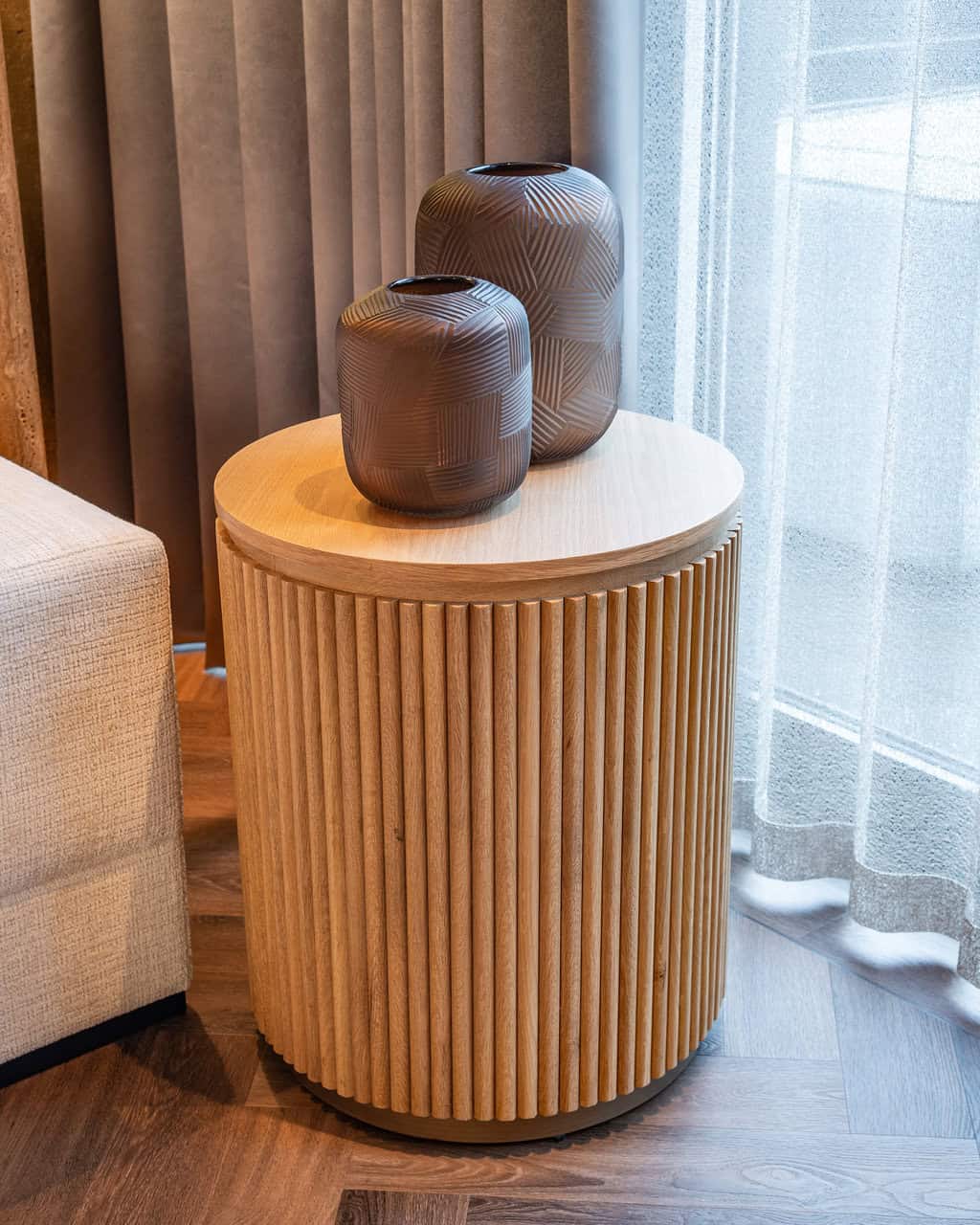 Mesa auxiliar Belfort 50Ø (Roble natural)