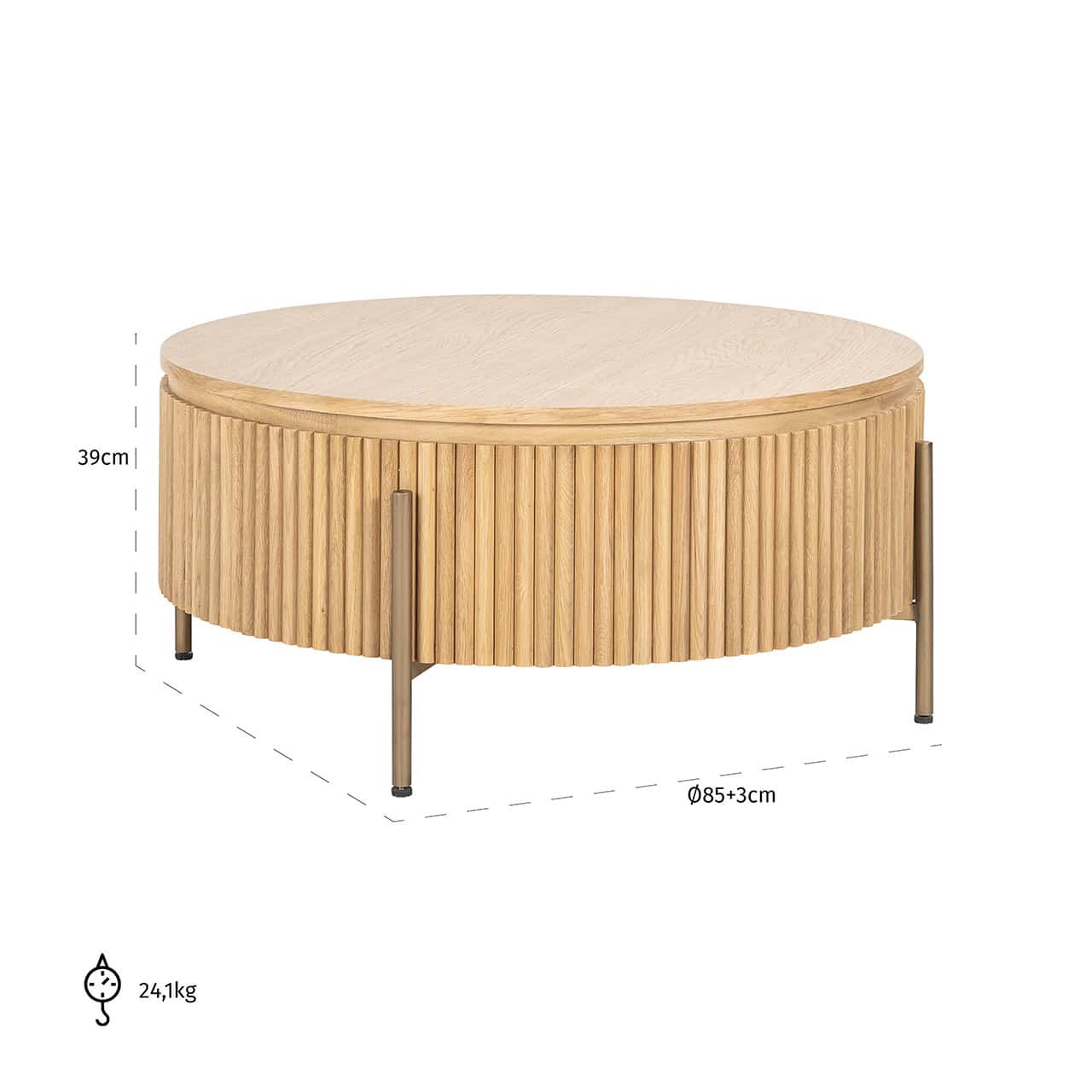 Mesa de centro Belfort 85Ø (Roble natural)