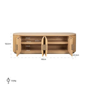 Mueble de TV Belfort 4 puertas (Roble natural)
