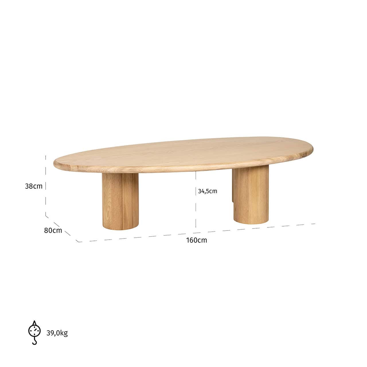 Mesa de centro Oakley (roble natural)