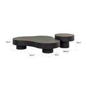 Mesa de centro Bogor juego de 2 café oscuro (café oscuro)