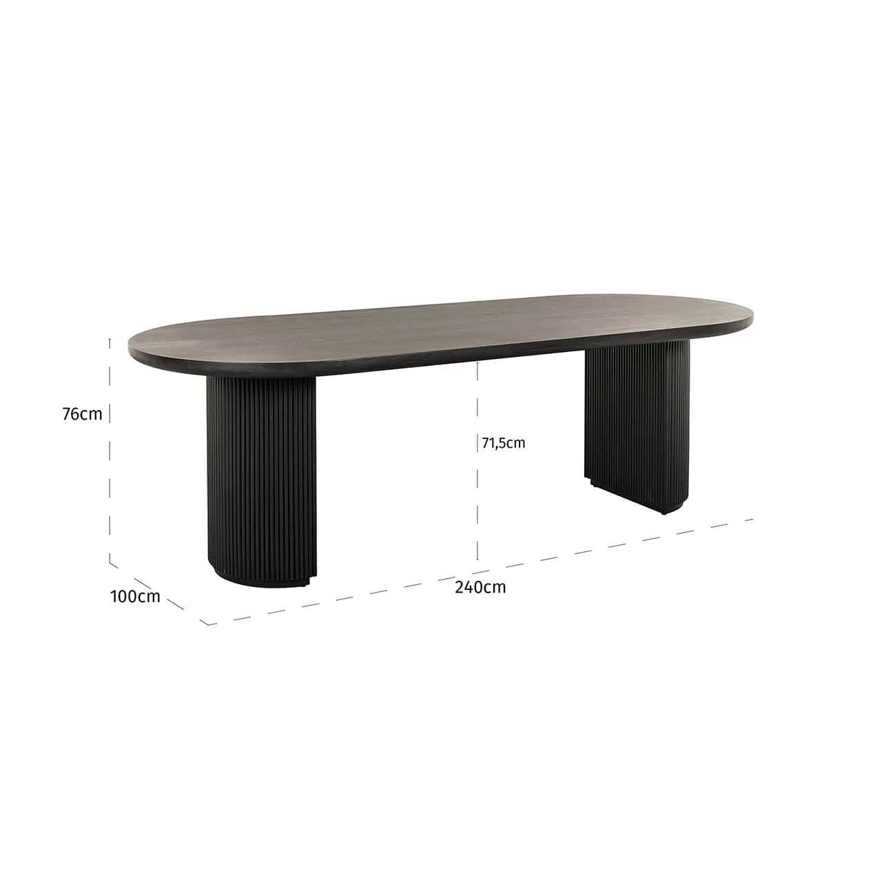 Mesa de comedor Kingston 240 color café oscuro (Café oscuro)