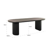 Mesa de comedor Kingston 240 color café oscuro (Café oscuro)