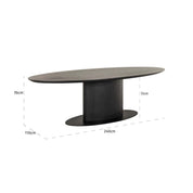 Mesa de comedor Gordon 240 color café oscuro (Café oscuro)