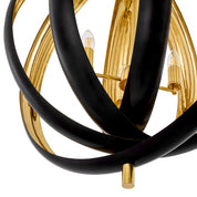 Chandelier Riley gunmetal finish polished brass