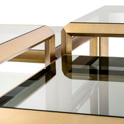Mesa de centro Callum con acabado en latón cepillado, juego de 4