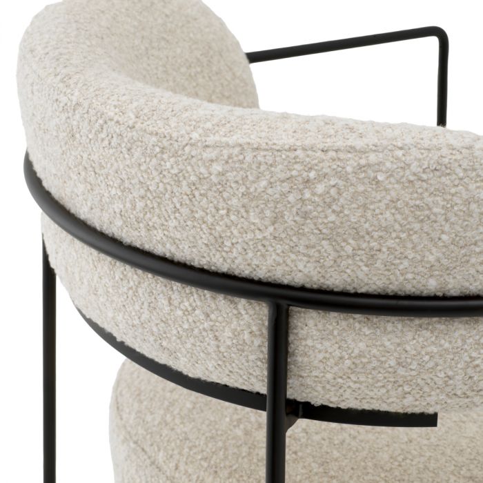 Dining Chair Giuseppe bouclé chalk white