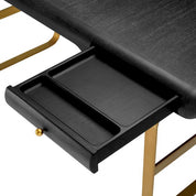 Desk Nathaniel charcoal grey oak veneer brushed brass finish