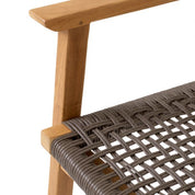 Outdoor Dining Chair Cancun natural teak faux rattan set of 2
