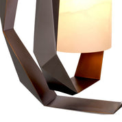 Chandelier Santos Double gunmetal finish incl alabaster