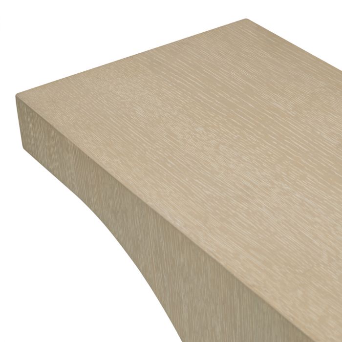 Console Table Thaddeus washed oak veneer brushed brass finish