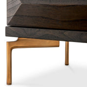 Drawer Dresser Denver mocha oak veneer brushed brass finish