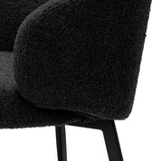 Dining Chair Lloyd with arm bouclé black set of 2